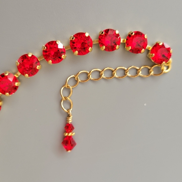 Austrian Crystal Tennis Bracelet in Yellow Gold - Picture 3 of 9